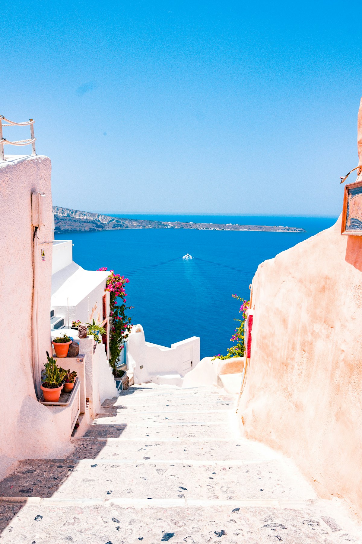 Whitewashed buildings overlooking the sea in Santorini